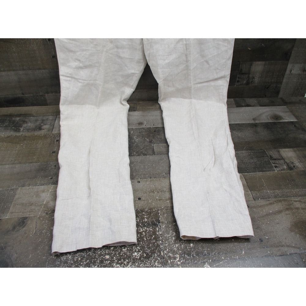 J Crew Thompson Pants Mens 36x32 Beige Tapered 100% Linen Dress Slacks Formal - Picture 7 of 16